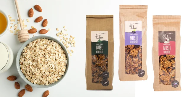 Rodinné balenia ovsených a pohánkových müsli Fit Bakers