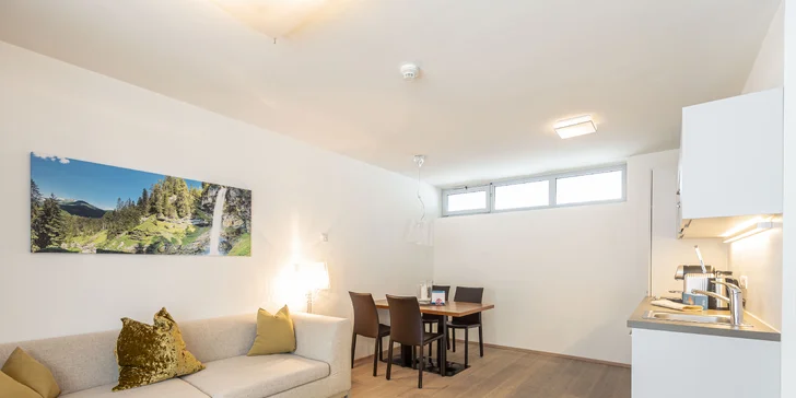 Světlé a designově navržené apartmány nabídnou vše, na co jste zvyklí.