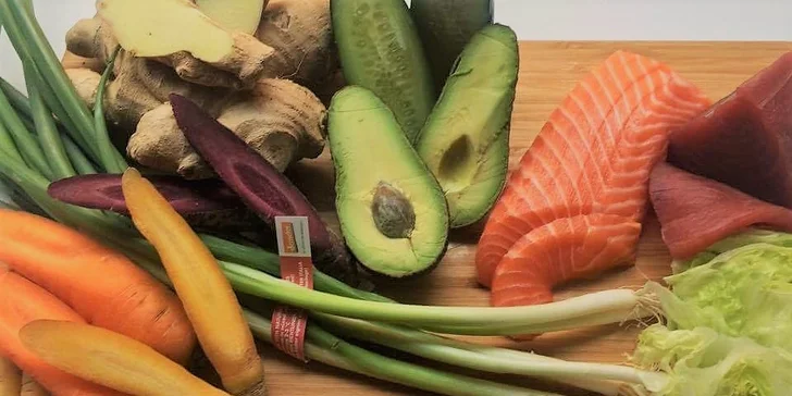 Veškeré sushi tu připravují z bio zeleniny a z ryb i mořských plodů s certifikací.