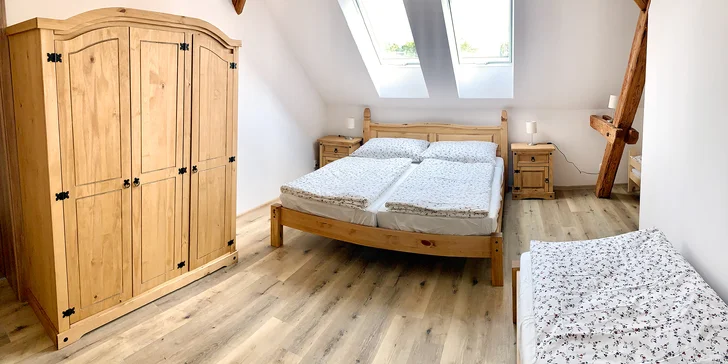 Čekat tu na vás bude jeden ze dvou plně vybavených apartmánů, do kterých se vejdete až v pěti lidech.