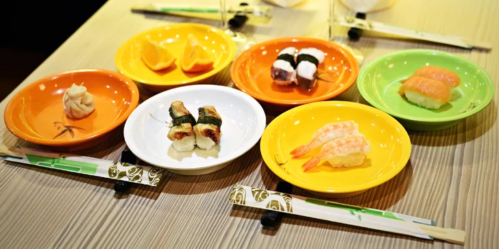 Čekají vás 2 hodiny neomezené konzumace sushi.