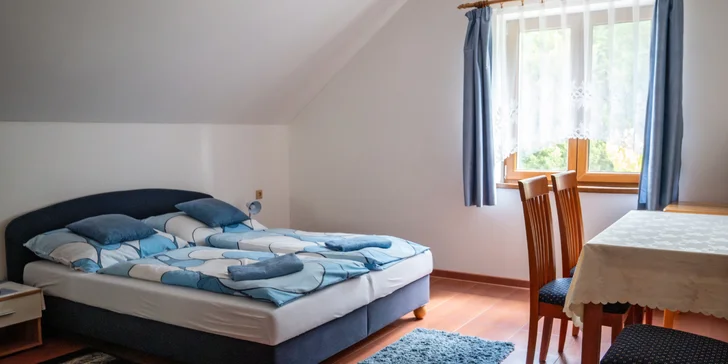 Ubytujete se ve dvou-, tří- nebo 4lůžkovém pokoji. 