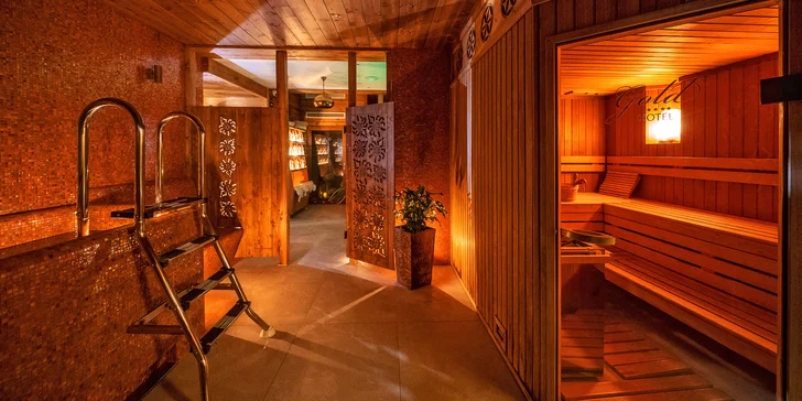 Každý večer si můžete odpočinout ve wellness, jednou za pobyt máte vstup i do privátního wellness.
