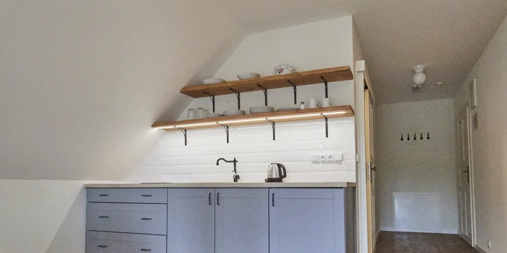 Ke každému apartmánu patří vlastní kuchyňský kout (apartmán č. 3).