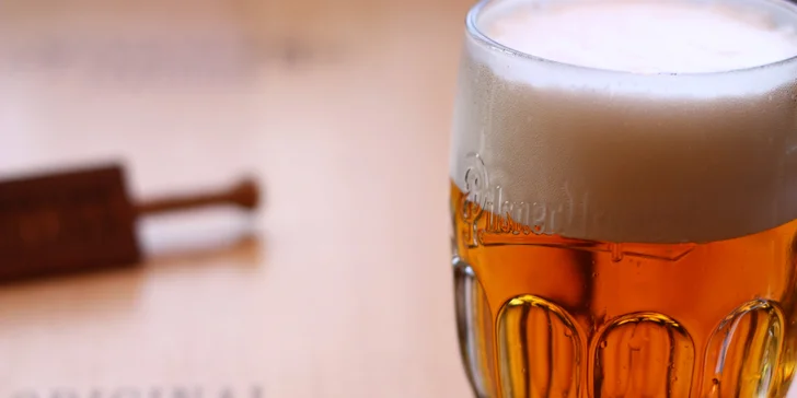 Pokrmy skvěle doplní Pilsner Urquell z tanku.