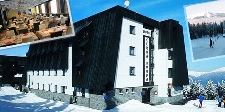 Skvělých 1999 Kč za pobyt pro DVĚ osoby na 2 noci s polopenzí v horském hotelu Černá Bouda v Krkonoších. Plánujete krátkou zimní dovolenou nebo slavíte výročí? Právě pro Vás je tu zimní romantika nyní se slevou až 57%!