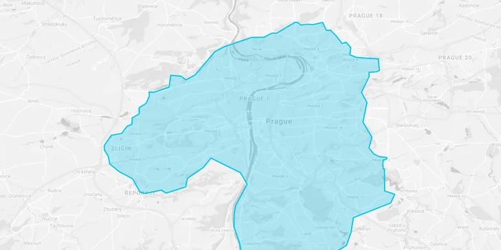 Kam Wolt doručuje? Takhle vypadá mapa rozvozu v Praze.
