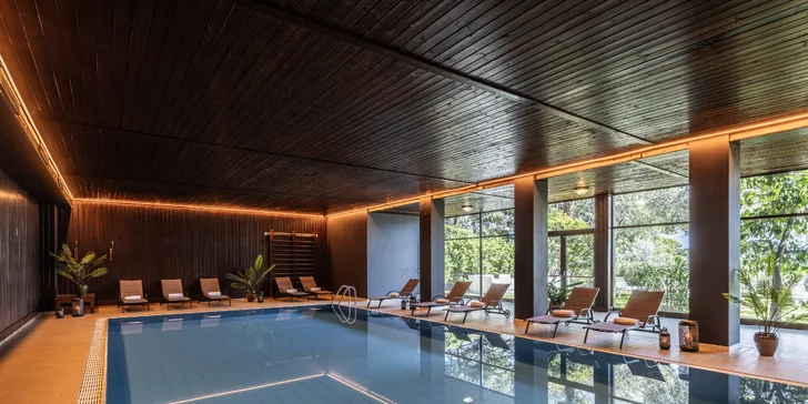 Neomezeně můžete využívat hotelový wellness s bazénem a saunou.