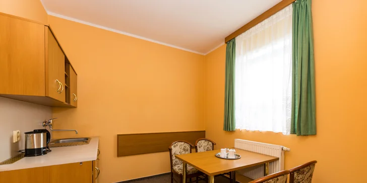 Apartmán má navíc kuchyňský kout. 