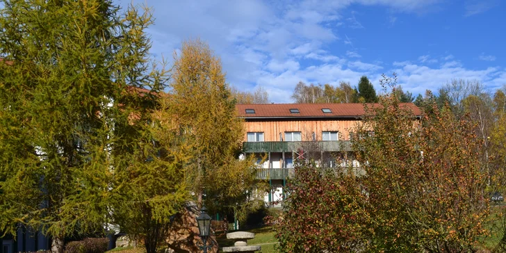 Hotel se nachází v rozlehlé zahradě.