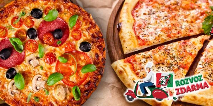 2 křupavé pizzy z Top Pizza s rozvozem po Chrudimi