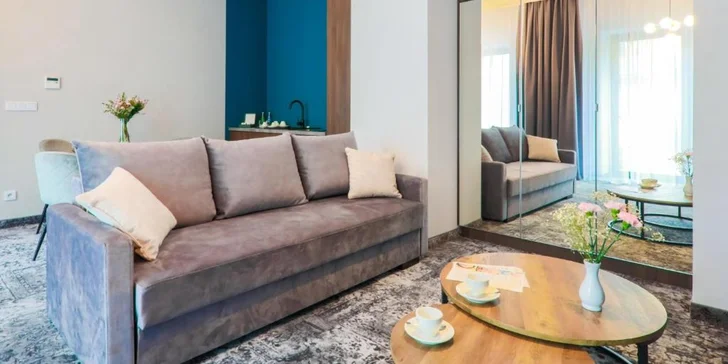 Vkusný elegantný nábytok, dostatok priestoru, komfortu či súkromia, to všetko vám zabezpečia v hoteli (na fotke apartmán).