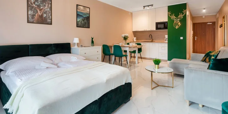 Na výběr je apartmán Grand nebo Malý apartmán.