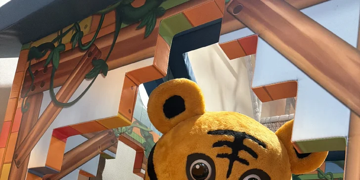 Veselý maskot – tygřík Tygy – už se nemůže dočkat, až vaši malí objevitelé vyzkouší všechny 100% bezpečné atrakce. 