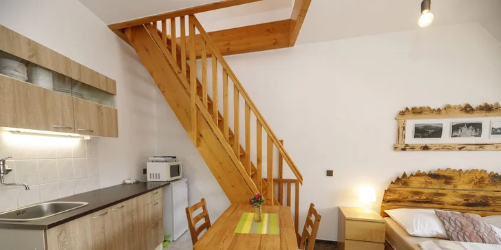 Apartmány disponují plně vybavenou kuchyňkou.