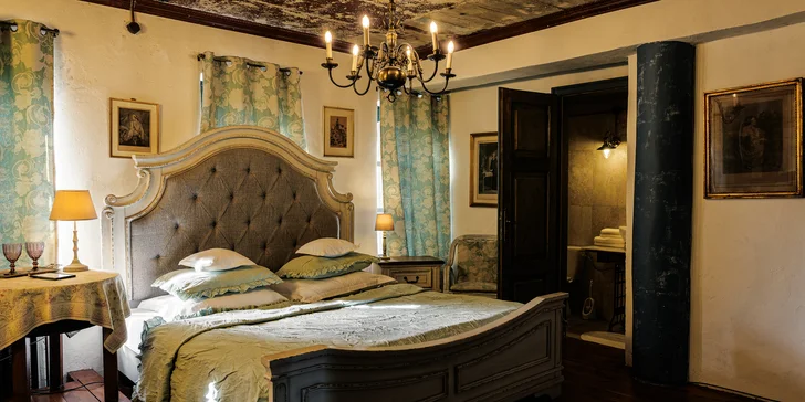 Belle Époque – priestranná izba s veľkou manželskou posteľou a veľkorozmernou plazmovou TV.