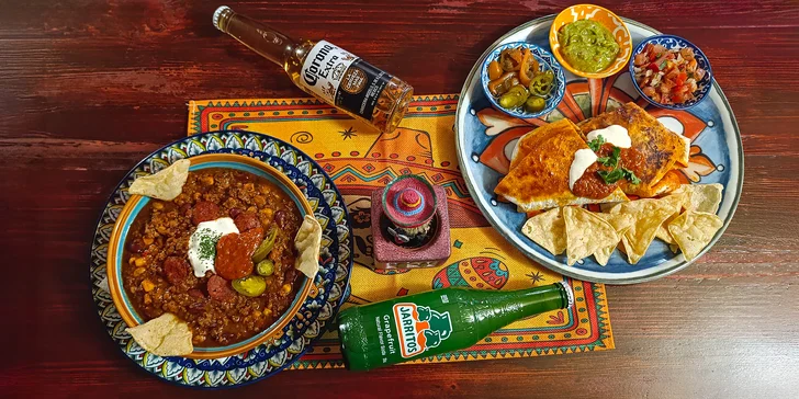 Mexiko na talíři v novém podniku: chilli con carne, burrito i nachos pro 1 nebo 2 osoby
