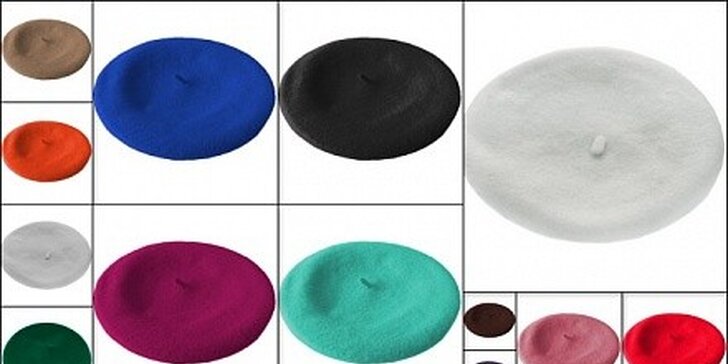 Dámský baret včetně poštovného  - výběr z 13 barev