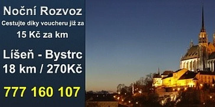 Voucher v hodnotě 200 Kč. Nechte se levně a pohodlně odvést domů.