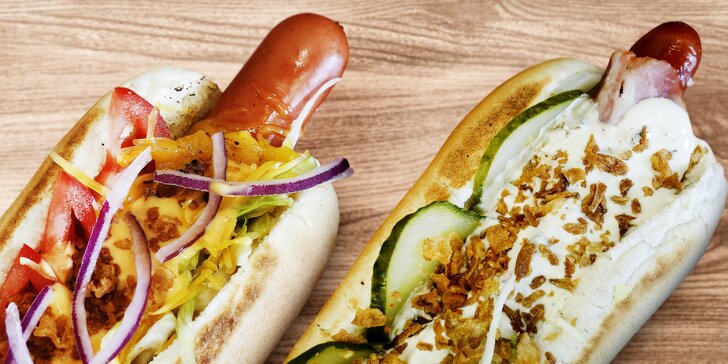 Americký hotdog v centru města pro 2 osoby