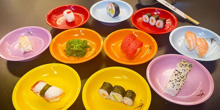2,5 h neomezené konzumace v novém running sushi baru