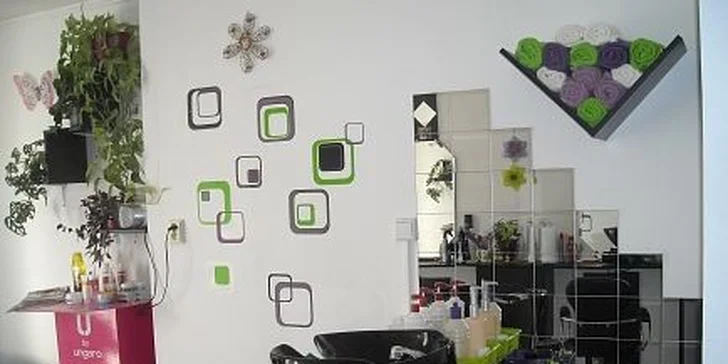 Střihání, mytí hlavy, maska na vlasy, foukaná a styling