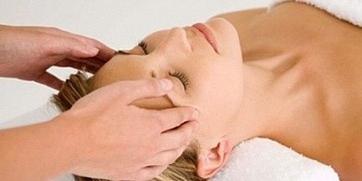 Jemná masáž obličeje, krku, dekoltu a vlasové pokožky