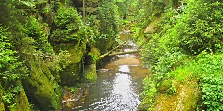 Podzimní výlet do Saského Švýcarska: Soutěskou Obere Schleuse v údolí říčky Křinice