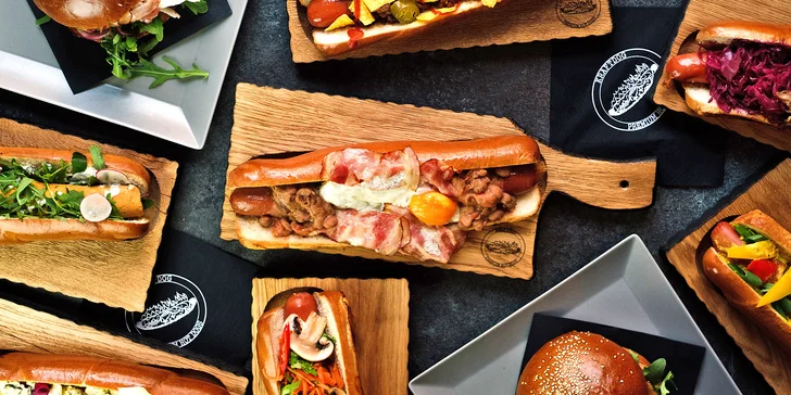 375g hotdog v centru města: s mletým masem, párkem i vege