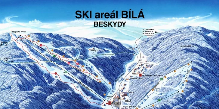 3 dny lyžování a relaxu v Beskydech pro 2 až 4 osoby