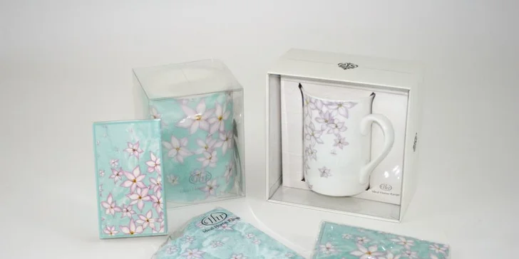 Dárkový set relax - porcelánový hrnek v sadě se svíčkou