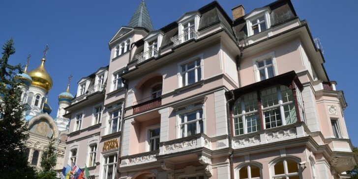 Pobyt v hotelu Eliška v Karlových Varech až pro 4 os.: polopenze a procedury