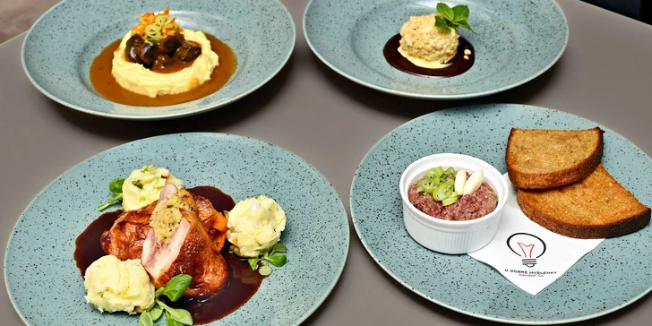 Romantické posezení ve dvou: 4chodové degustační menu jen pár kroků od náplavky