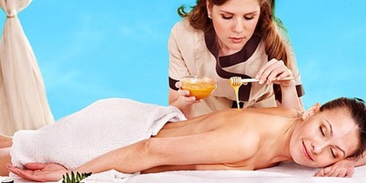 Medová masáž s masáží nohou v délce 90 minut