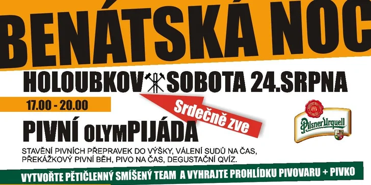 Vstupenka na show Benátská noc 2019: pivní olympiáda, ohňostroj i koncerty