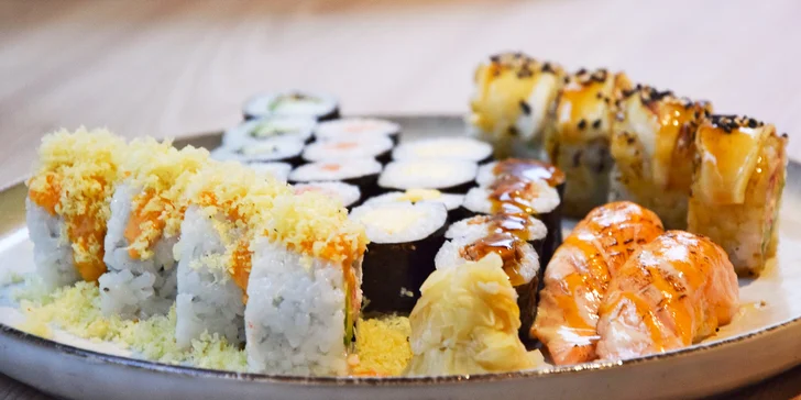 Na sushi do pasáže Alfa: 26 kousků s lososem, krabím krémem i avokádem