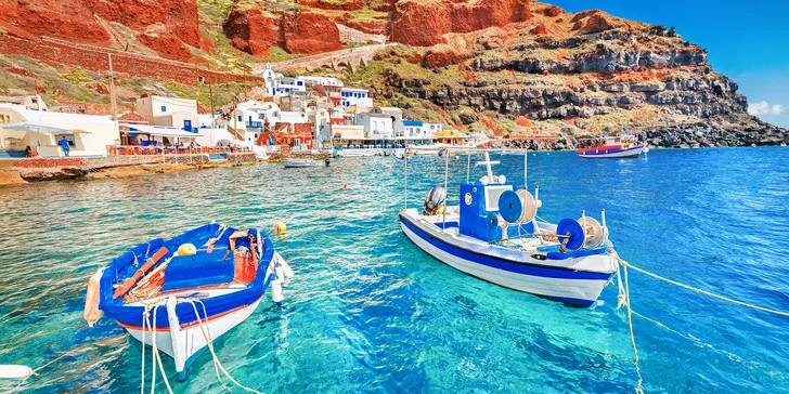 Romantické Řecko: ostrov Santorini letecky, hotel jen 300 m od pláže