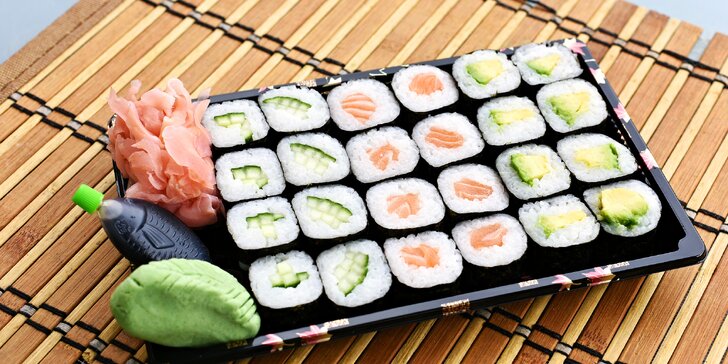 Pochutnejte si na sushi doma i v práci: výběr ze 6 setů s sebou, losos i avokádo