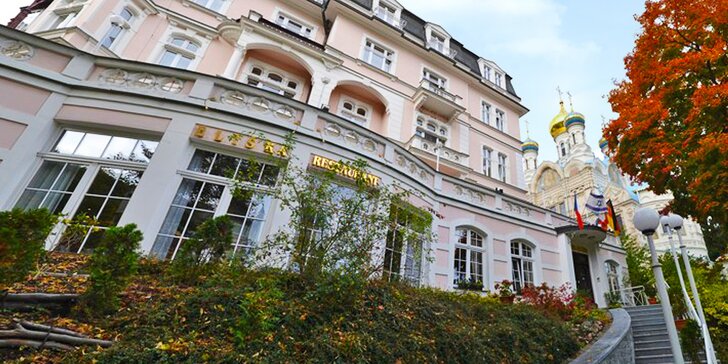 Pobyt v hotelu Eliška v Karlových Varech až pro 4 os.: polopenze a procedury