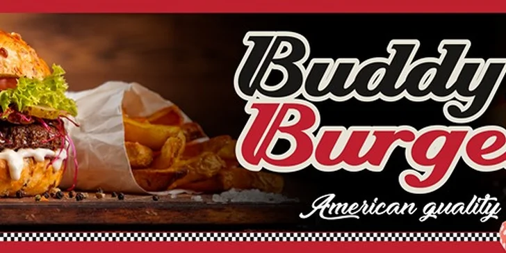 Kuřecí nebo vege burger podle výběru i s hranolky a dipem