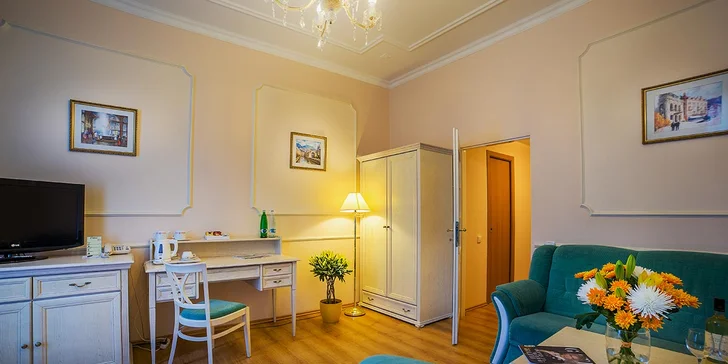 Relaxační pobyt v srdci Karlových Varů s polopenzí, wellness a procedurami