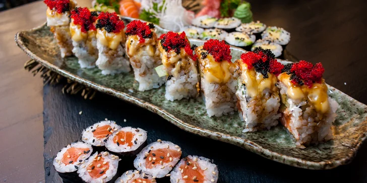 Otevřený voucher na 500 i 1000 Kč na jakékoliv sushi a nápoje v restauraci Ikura