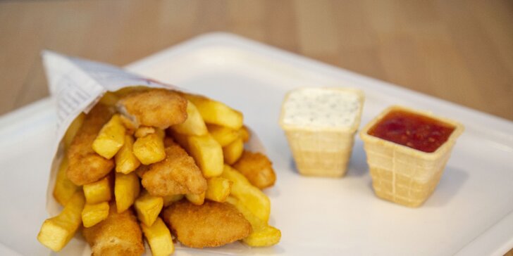 Dobrota do ruky: fish & chips z restaurace Nordsee pro dva