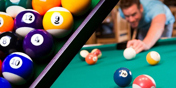 115 Kč za dvě hodiny karambolu, poolu nebo snookeru až pro čtyři hráče.