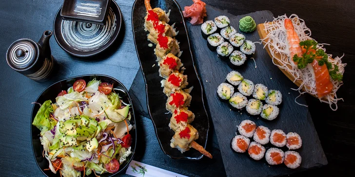 Otevřený voucher na 500 i 1000 Kč na jakékoliv sushi a nápoje v restauraci Ikura
