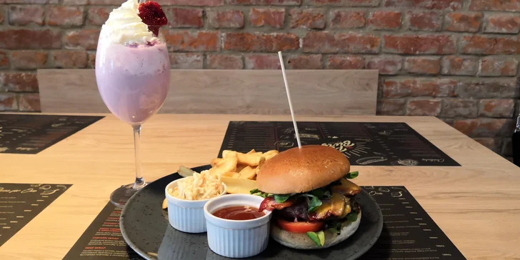 Menu jako z 50. let: Burger a milkshake k tomu pro jednoho nebo pro dva