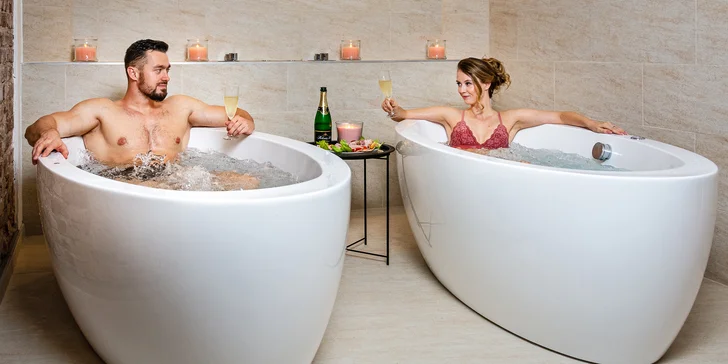 Perličková magnéziová koupel pro 2 osoby, vč. lahve sektu