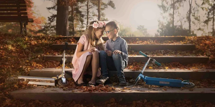 Focení portrétů v podzimní přírodě vč. profesionálně retušovaných fotografií