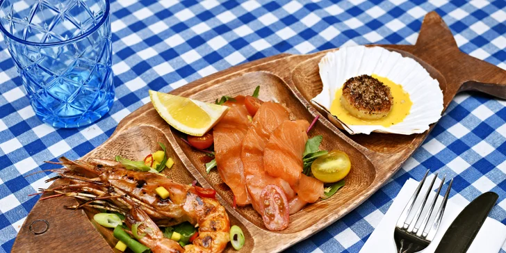 Italské degustační menu o 4 chodech i s lahví vína: variace předkrmů, rizoto i filet z ropušnice