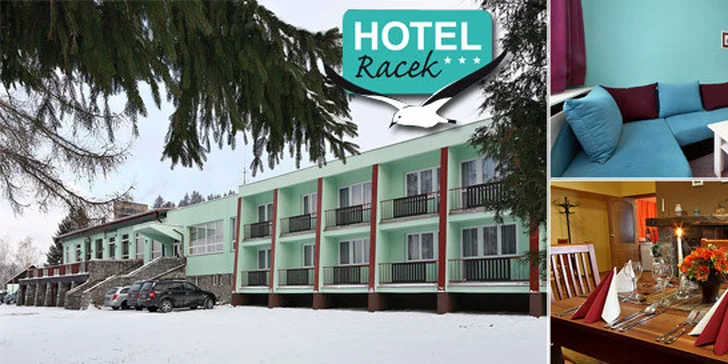 1990 Kč za třídenní pobyt PRO DVA v Hotelu Racek. Dovolená na lyžích, na ledě, ve vířivce a v sauně se slevou 40 %.